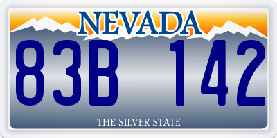 NV license plate 83B142