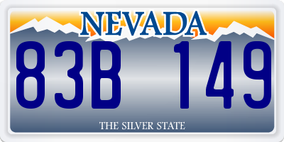 NV license plate 83B149