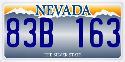 NV license plate 83B163