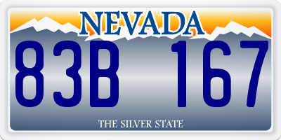 NV license plate 83B167