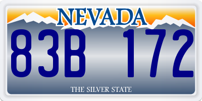 NV license plate 83B172