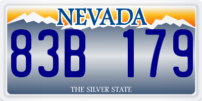 NV license plate 83B179