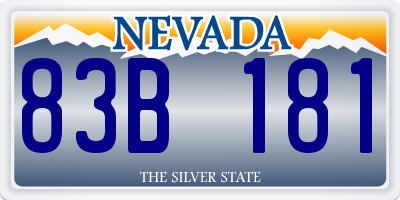 NV license plate 83B181