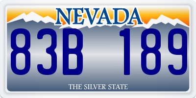 NV license plate 83B189