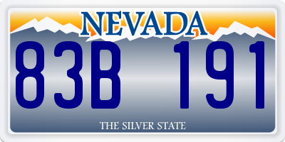 NV license plate 83B191