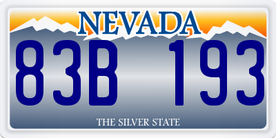 NV license plate 83B193