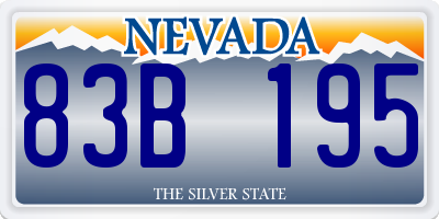 NV license plate 83B195