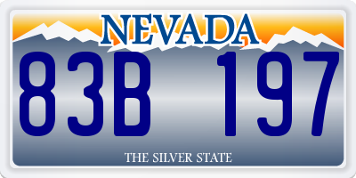 NV license plate 83B197