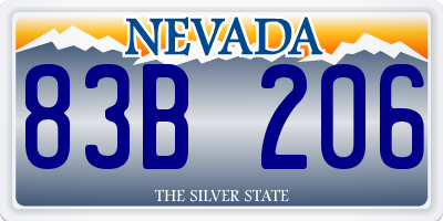 NV license plate 83B206