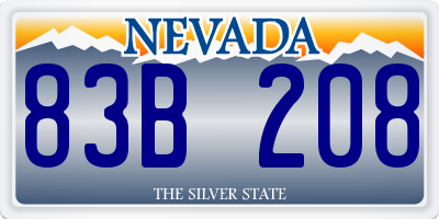 NV license plate 83B208