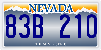 NV license plate 83B210