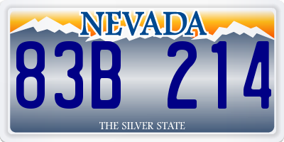NV license plate 83B214