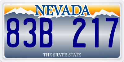 NV license plate 83B217