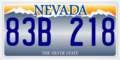 NV license plate 83B218