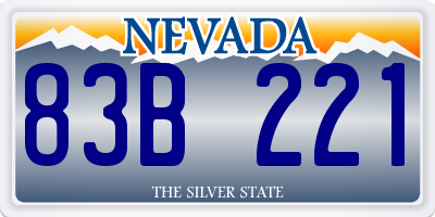 NV license plate 83B221