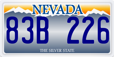 NV license plate 83B226