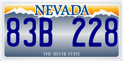 NV license plate 83B228