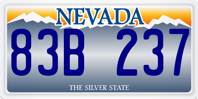 NV license plate 83B237