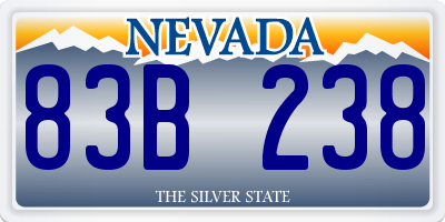 NV license plate 83B238