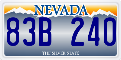 NV license plate 83B240