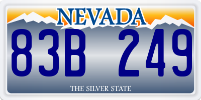 NV license plate 83B249