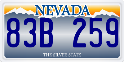 NV license plate 83B259