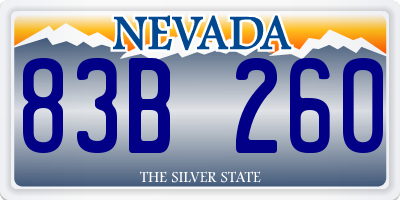 NV license plate 83B260