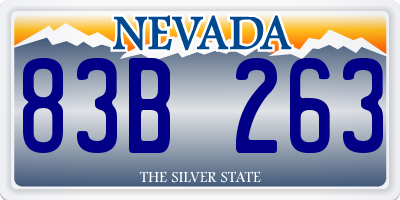 NV license plate 83B263