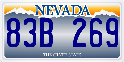 NV license plate 83B269