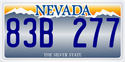 NV license plate 83B277