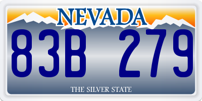 NV license plate 83B279