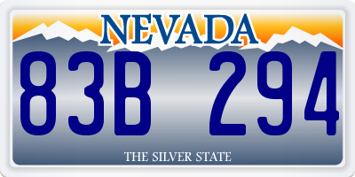 NV license plate 83B294