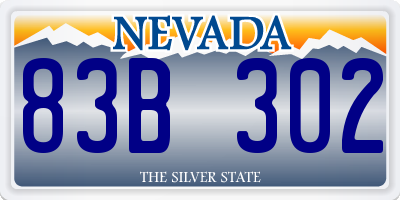 NV license plate 83B302