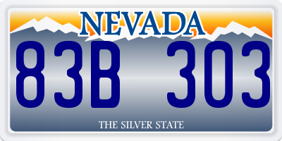 NV license plate 83B303