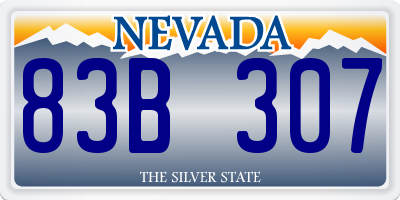 NV license plate 83B307