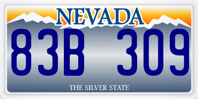 NV license plate 83B309