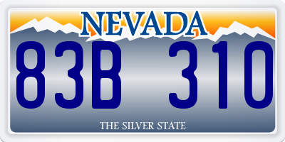 NV license plate 83B310