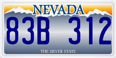 NV license plate 83B312