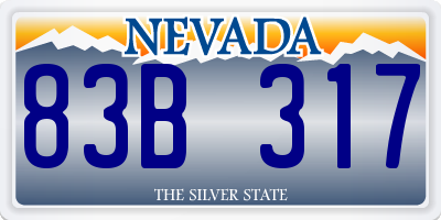 NV license plate 83B317