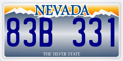 NV license plate 83B331