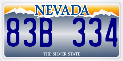 NV license plate 83B334