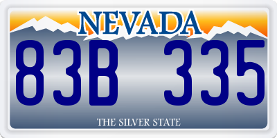 NV license plate 83B335