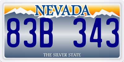 NV license plate 83B343