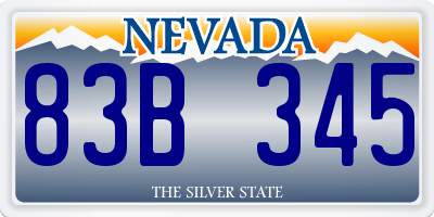 NV license plate 83B345