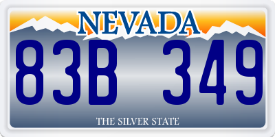 NV license plate 83B349