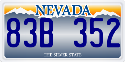 NV license plate 83B352