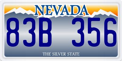 NV license plate 83B356