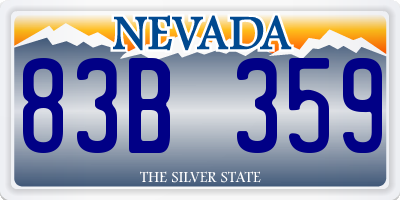 NV license plate 83B359