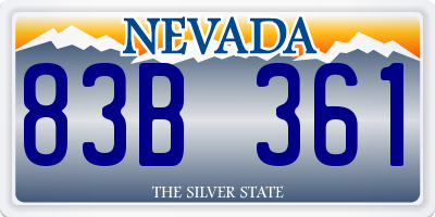 NV license plate 83B361