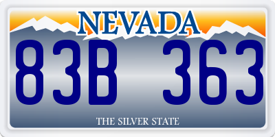 NV license plate 83B363